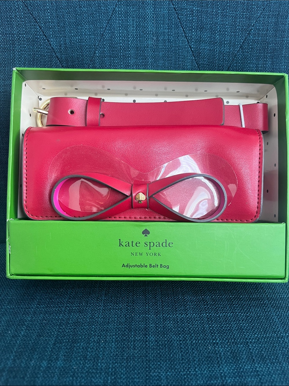 kate spade red Leather Belt Bag with Bow Detail